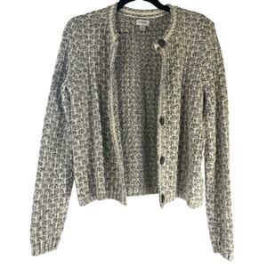 J.Crew Black White Checkered Chunky Knit Button Front Cardigan Size S